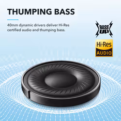 soundcore by Anker Q20i Hybrid Active Noise Cancelling Foldable Headphones, Wireless Over-Ear Bluetooth, 40H Long ANC Playtime, Hi-Res Audio, Big