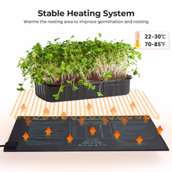 Ohuhu Seedling Heat Mat Heated Propagator 2 Pack, Plant Heating Mat IP67 Waterproof Plant Warm Mat, 21 W Hydroponic Heating Pad Greenhouse Heating Pad