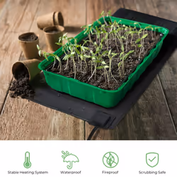 Ohuhu Seedling Heat Mat Heated Propagator 2 Pack, Plant Heating Mat IP67 Waterproof Plant Warm Mat, 21 W Hydroponic Heating Pad Greenhouse Heating Pad
