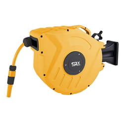Garden Hose Pipe, 20M, Wall Mounted Hose Reel, Auto Retractable Hose Pipe, Portable 180? Swivel 2-in-1 Jet or Spray, Auto Locking System, Garden Hose