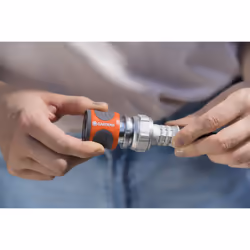 Gardena 39042-M 4 Piece Premium Metal Quick Connector Starter Set, Silver,Orange, Grey, Black