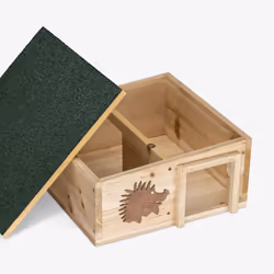 Navaris Wooden Hedgehog House - Protective Hedgehog Shelter Box for Outdoor, Garden - Hedgehog Den for Sleeping, Summer, Nesting, Winter Hibernation