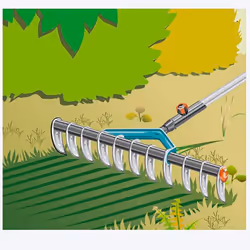 GARDENA 3391-20 Combisystem Aerator Rake: Manual lawn rake with 35 cm working width, garden accessory for removing moss and matted grass from the