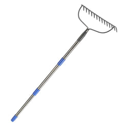 MIYA Garden Rakes for Soil with Long 182CM Handle,Heavy Duty 14 Tines Rake,Gardening Steel Tools&Equipment