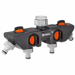 Gardena Four Channel Water Distributor: Connects up to four devices to The tap, can be used with Gardena water computers and  ...