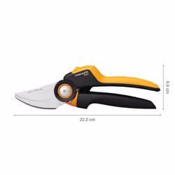 Fiskars Bypass Garden Pruners L, X-series PowerGear, P961, With rolling handle, For fresh branches and twigs, Non-stick coated, Stainless steel