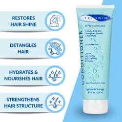 TRISWIM Chlorine Removal Hair Care Bundle | After Swim Shampoo and Conditioner Set | Anti-Chlorine Hair Treatment For Swimmers | Removes Green Tint |