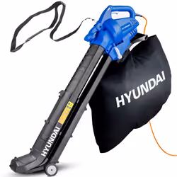 Hyundai Leaf Blower, Garden Vacuum & Mulcher with Large 45 Litre Collection Bag, 12m Cable, 62-170mph Variable Airspeed, Powe ...