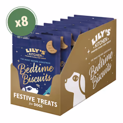Lily?s Kitchen Christmas Bedtime Biscuits with Natural Ingredients - Adult Dog Treats Packet (8 Packs x 80g)