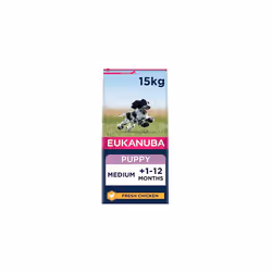 Eukanuba Complete Dry Dog Food for Puppy Medium Breeds with Fresh Chicken 15 kg
