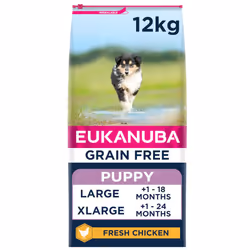 Eukanuba Grain Free Complete Dry Dog Food for Puppy Large and Giant Breeds with Fresh Chicken 12 kg