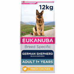 Eukanuba Complete Dry Dog Food for Adult German Shepherd Breed Types with Fresh Chicken 12 kg