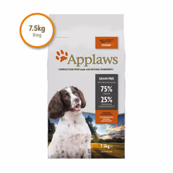 Applaws Complete and Grain Free Dry Dog Food for Adult Medium and Small Dogs, Chicken, 7.5 kg (Pack of 1)