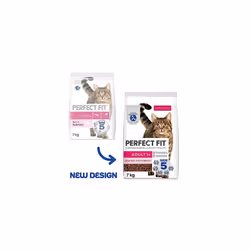 Perfect Fit Adult 1+ Complete Dry Cat Food for Adult Cats Aged 1+ Years, Rich in Salmon, 1 Bag (7 kg)