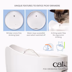 Catit PIXI Cat Drinking Fountain, Running Water Fountain, Green