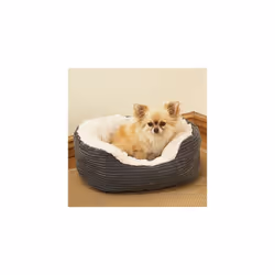 Rosewood Grey Jumbo Cord/Plush Oval Dog Bed, Large
