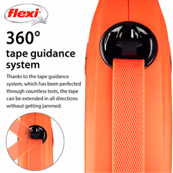 flexi Xtreme Tape Orange & Black Large 8m Retractable Dog Leash/Lead for dogs up to 55kgs/121bs