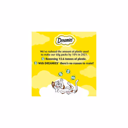 Dreamies Mega Pack Cat Treats, Tasty Snacks with Delicious Turkey, 6 Pouches of 200 g
