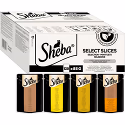 SHEBA Pouch Select Slices CIG Adult Pt Sel (DkTk,Ck,Dk,Pt) (120 x 85g)