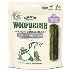 Lily's Kitchen Woofbrush Gut Health Dental Chew - Natural Dental Sticks for Medium Dogs (5 Packs of 7 Chews)