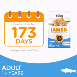 IAMS Complete Dry Cat Food for Adult 1+ Cats with Ocean Fish 10 kg