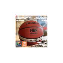 Molten BG2010 Basketball, Indoor/Outdoor, FIBA Approved, Premium Rubber, Deep Channel, Size 7, Orange/Ivory, Suitable For Boys age 14 & Adult