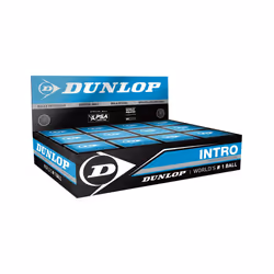 Dunlop Squash Balls Intro Blue, 12 Balls, for Beginners and Hobby Players ? Fast Speed