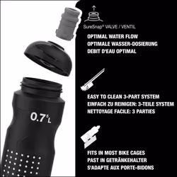 SIGG - Soft Bike Water Bottle - Pulsar Black - Squeezable - Dishwasher Safe - Lightweight - Leakproof - BPA Free - 0.75 L