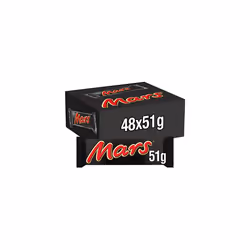 Mars Chocolate Bars, with Caramel, Nougat and Milk Chocolate Bulk Box, 48 Packs of 51g
