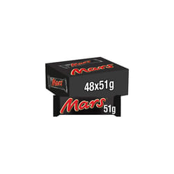 Mars Chocolate Bars, with Caramel, Nougat and Milk Chocolate Bulk Box, 48 Packs of 51g