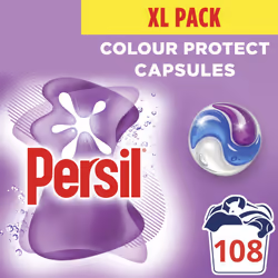 Persil Colour Protect 3 in 1 Washing Capsules keeps colours bright for outstanding stain removal in quick & cold washes 108 w ...