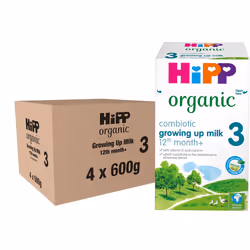 HiPP Organic 3 Growing up Baby Milk Powder Formula, From 12 Months, 600g (Pack of 4)
