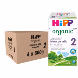 HiPP Organic 2 Follow on Baby Milk Powder Formula, From 6 Months, 800g (Pack of 4)
