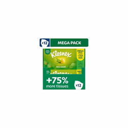 Kleenex? Balsam Tissues, Mega Pack - 1,344 Sheets (12 Boxes x 112 Sheets) - Balm Tissues Protect and Soothe Your Nose When Yo ...