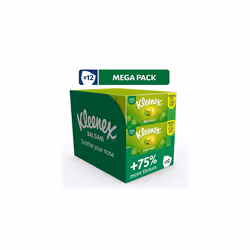 Kleenex? Balsam Tissues, Mega Pack - 1,344 Sheets (12 Boxes x 112 Sheets) - Balm Tissues Protect and Soothe Your Nose When You've Got a Cold -