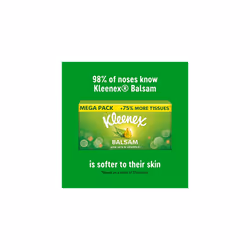 Kleenex? Balsam Tissues, Mega Pack - 1,344 Sheets (12 Boxes x 112 Sheets) - Balm Tissues Protect and Soothe Your Nose When You've Got a Cold -