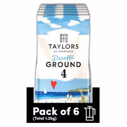 Taylors of Harrogate Decaffe Ground Roast Coffee, 200 g (Pack of 6 - Total 1.2kg)