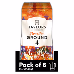 Taylors of Harrogate Brasilia Ground Coffee, 200 g (Pack of 6 - Total 1.2kg)