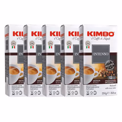 Kimbo Coffee, Espresso Intenso Multipack, Ground Coffee, Medium Roast, 12/13, Italian Coffee, 5 x 250g