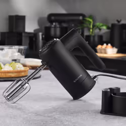 Salter EK5613BMBLK Kuro Hand Mixer ? Electric Whisk with Dough Hook and Beater Attachments, 5 Speeds Settings with Turbo Function, Eject Function to