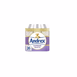 Andrex Supreme Quilts Quilted Toilet Paper - 36 Toilet Roll Pack - 25% Thicker Than Before to Provide Ultimate Quilted Comfor ...