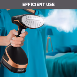 Tefal Access Steam+ Handheld Clothes Steamer, No Ironing Board Needed, 2 Steam Levels, Sanitising Steam, Black & Rose Gold, DT8103