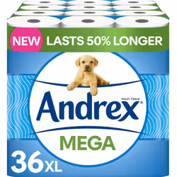 Andrex Classic Clean Mega Toilet Roll - 36 Mega XL Rolls, Packaging may vary