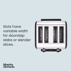 Morphy Richards Venture Black 4 Slice Toaster - Defrost Setting - High Lift Feature - 240131