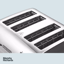 Morphy Richards Venture Black 4 Slice Toaster - Defrost Setting - High Lift Feature - 240131