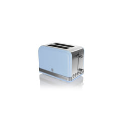 Swan ST19010BLN Retro 2-Slice Toaster with Defost/Reheat/Cancle Functions, Cord Storage, 815W, Retro Blue