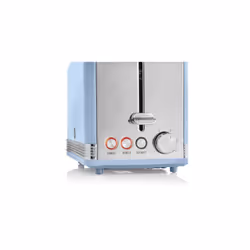 Swan ST19010BLN Retro 2-Slice Toaster with Defost/Reheat/Cancle Functions, Cord Storage, 815W, Retro Blue