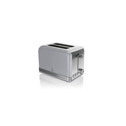 Swan ST19010GRN Retro 2-Slice Toaster with Defost/Reheat/Cancle Functions, Cord Storage, 815W, Retro Grey