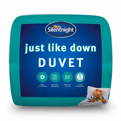 Silentnight Just Like Down 10.5 Tog Double Duvet - Luxury All Year Round Duvet Quilt with Soft Silky Down Like Fibres - Machi ...