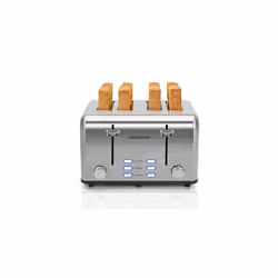 Aigostar Toaster 4 Slice Stainless Steel Toaster with Independent and Extra-Wide Slots, High Lifting, Defrost & Reheat Functi ...